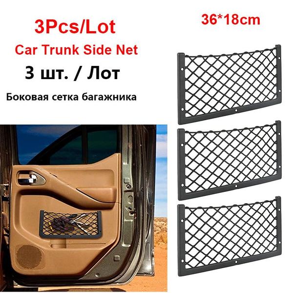 

car organizer 3 pcs 36*18cm universal trunk net drive ceiling storage pocket roof interior bag auto multifunction