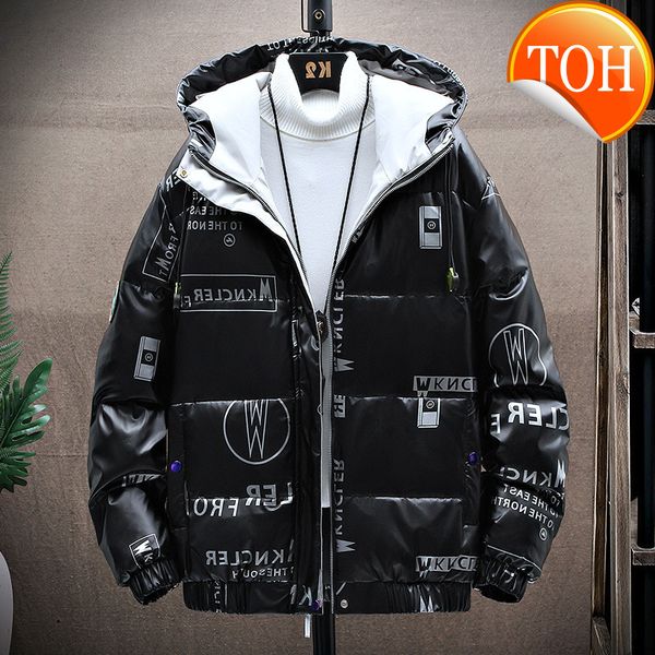 

new men's down jacket casual winter parkas coat warm jaqueta masculina thicken hooded man's, Black