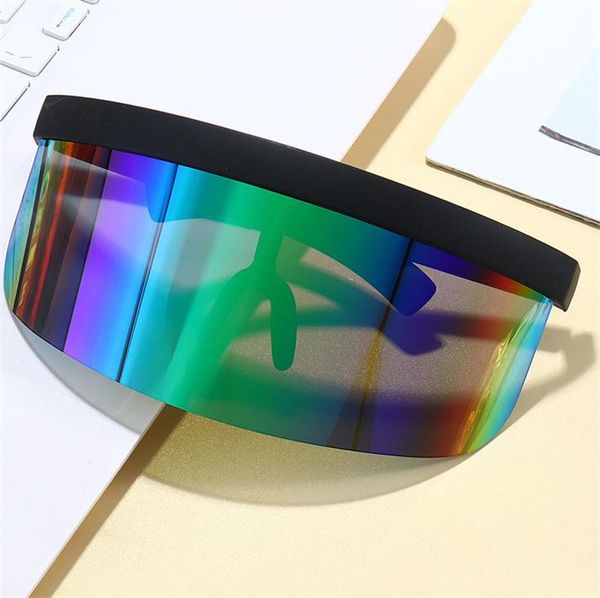 

siamese sunglasses windproof cycling semi-rimless sun glasses outdoor sports bicycle eyeglasses anti-uv spectacles color film goggle eyewear, White;black