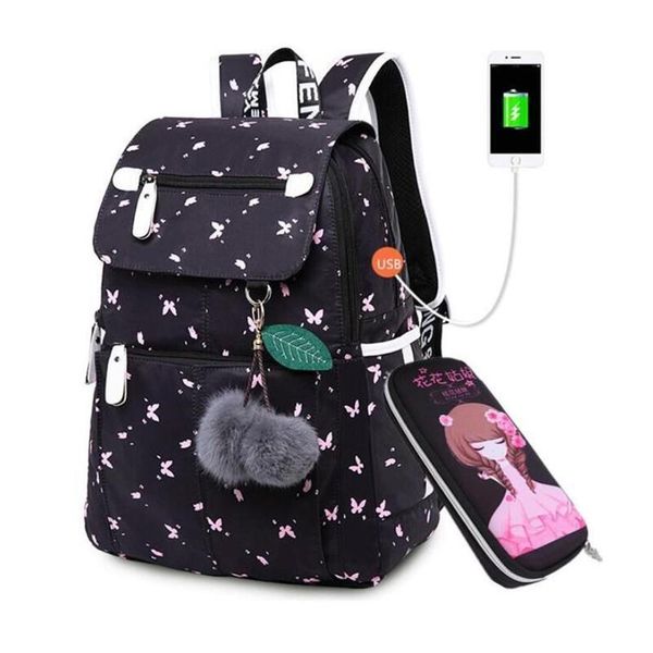

okkid school for girls bags kids cute pink black backpack child book bag childrens schoolbag girl