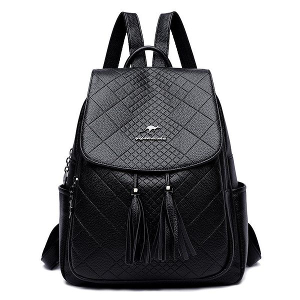 

backpack 2021 fashion ladies youth pu leather suitable for female school bag