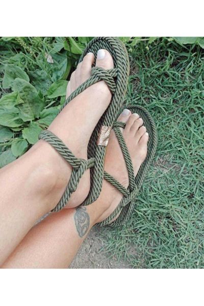 

sandals rope, Black
