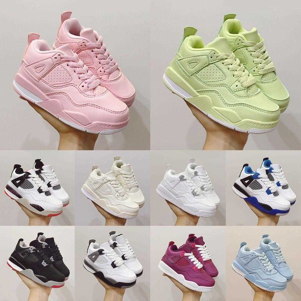 

children basketball shoes 4 motosports mens 4s black cat white oreo bred boys bred trainers sneakers outdoor sport eur 22-37