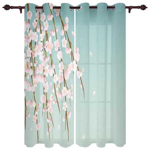 

curtain & drapes nice translucent curtains with cherry blossom buds pink pattern for living room kitchen bedroom decoration windows