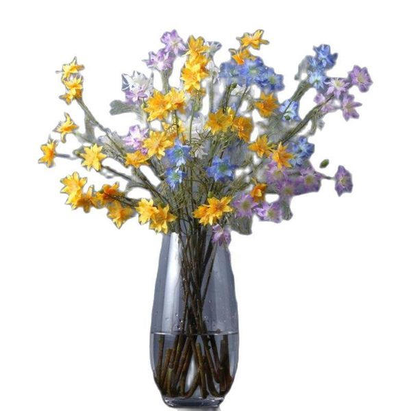

decorative flowers & wreaths 7pcs fake long stem clematises 26" length simulation clematis florida thunb for wedding cneterpiece 4 colo