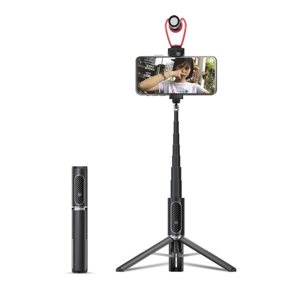 

selfie monopods portable bluetooth rc vlog stick foldable extendable monopod tripod extend microphone led light