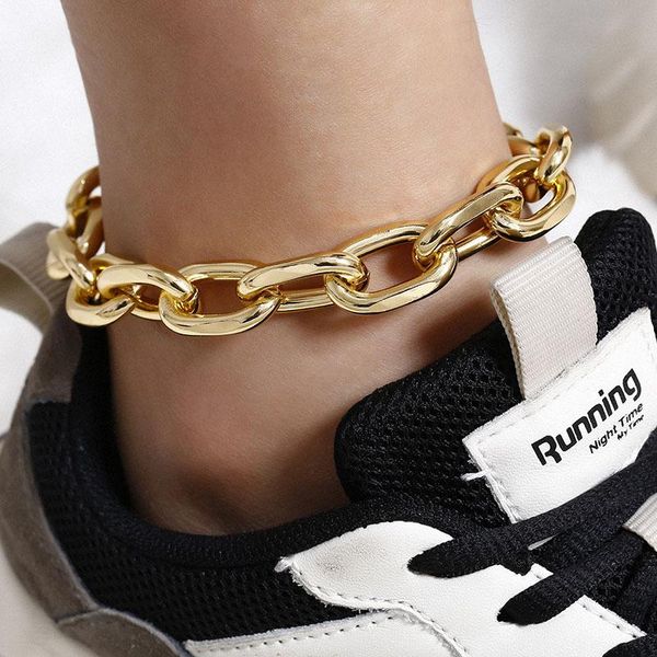 

anklets punk multilayer snake thick chain for women vintage exaggerated geometric yoga ankle foot jewelry beach barefoot xr2920, Red;blue