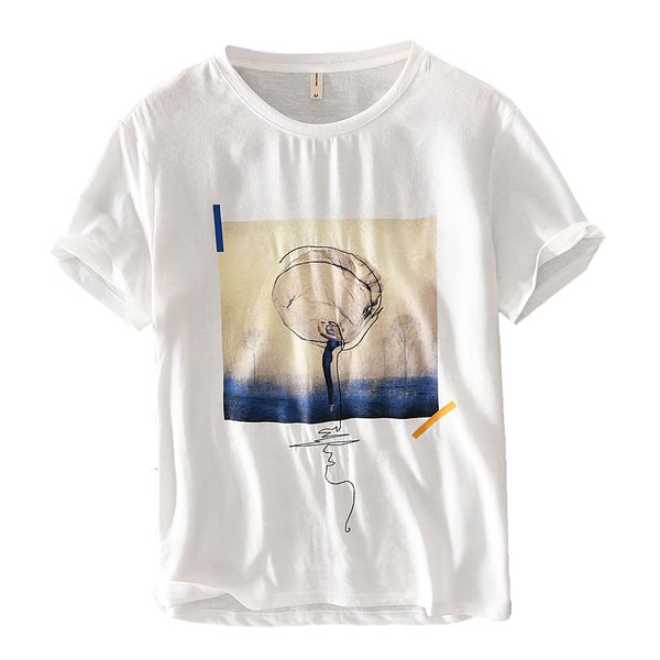 

2021 summer new arrival casual shirt short sleeve linen and cotton t-shirt for men fashion breathable t shirts male camiseta l5gt, White;black