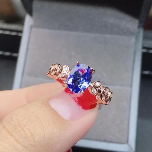 

cluster rings the wedding gift design tanzanite ring natural and real 925 sterling silver for men or women, Golden;silver