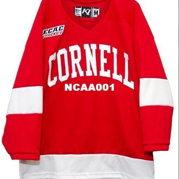 

real 001 real full embroidery cornell big red hockey jersey 100% embroidery jersey or custom any name or number jersey, Black