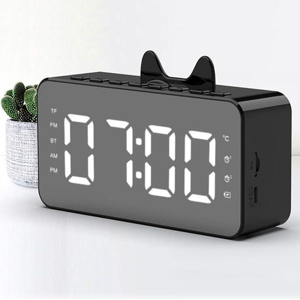 

other clocks & accessories digital led mirror bluetooth speaker alarm clock table wake up light electronic large time temperature display ho