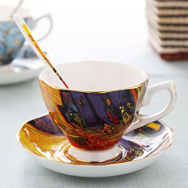 

bone china van gogh paintings 200ml coffee cups and saucers turkish coffee cups tea cup set