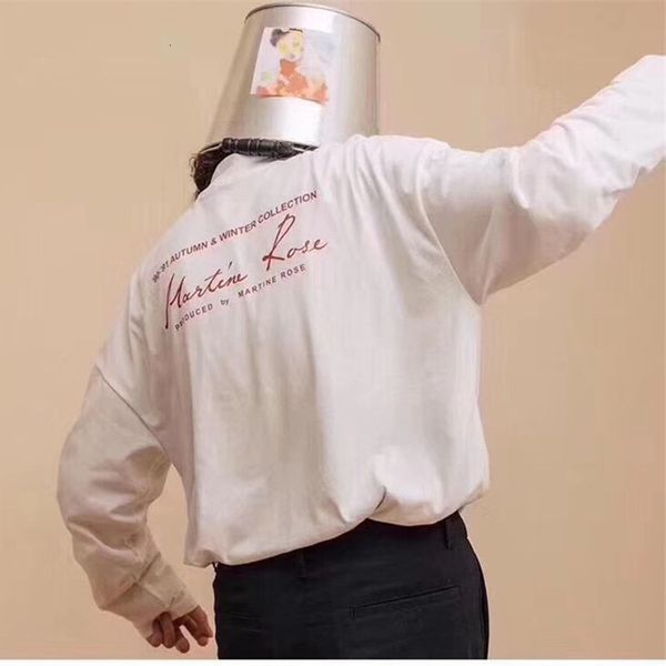 

2021 new long sleeve turtleneck martine rose t-shirt women 1:1 high-quality streetwear shirt tees men clothing retro y319, White;black