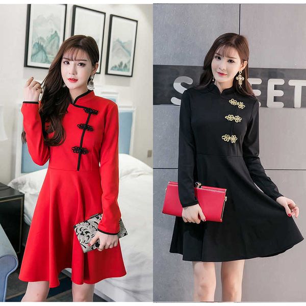 

two piece dress japanese harajuku vintage gothic lolita es black red long sleeve chinese style cheongsam collection 35pf, White