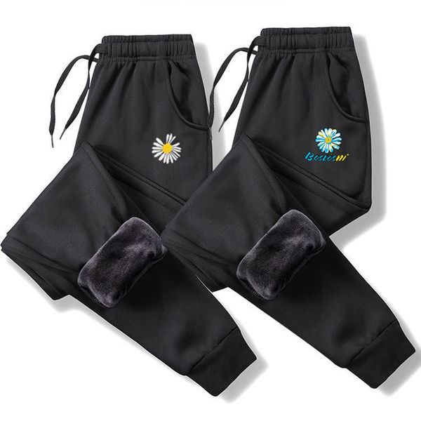 

2021 women's thin elastic on the thick waist hare 20-winter korean version new cashmere womanly pants sweatpants xtsv, Black;white