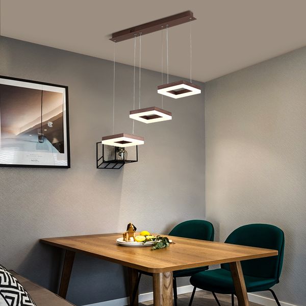 

moderno 3 square heads conducted pendant with remote control to the living room kitchen hanging lamp decoration for home ys53