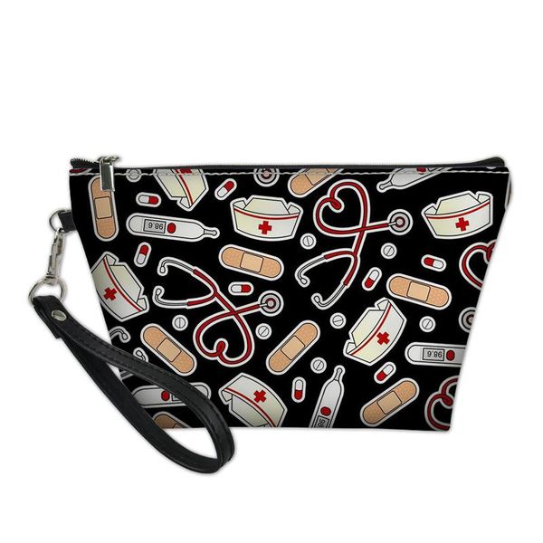 

cartoon design leather make up bag women pu cosmetic cases bags beautician neceser travel organizer wash makeup pouch case