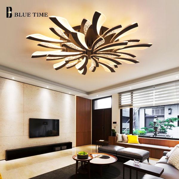 

acrylic modern led chandelier lustre home lights for living room bedroom dining indoor lighting black white lamp chandeliers