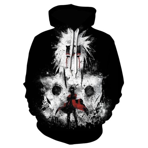 

men's hoodies & sweatshirts women's hoodie japanese anime 3d printing sweater jacket spring and autumn 2021, Black