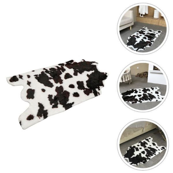 

carpets 1pc anti-slip floor mat soft ground cow pattern bathroom pad (black white)