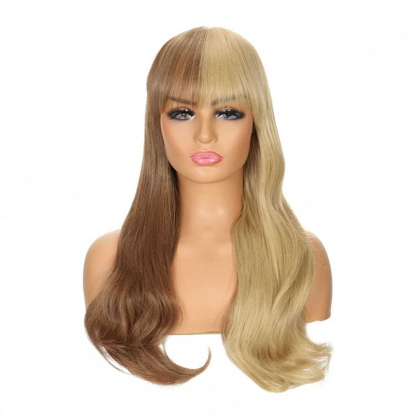 

gradient high temperature silk gradient flax wig chemical fiber head cover, Black