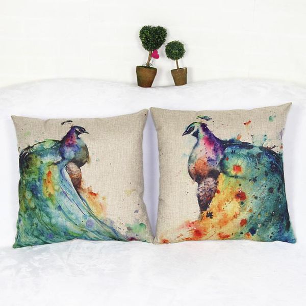 

cushion/decorative pillow couple peacock seat cushion cover modern style coussin decoration decorate cushions -no fill 45*45cm car covers