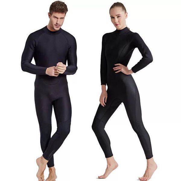

one-piece suits sbart 2mm mens women full black wetsuit nylon neoprene fullbody diving suit for scuba winter swimming