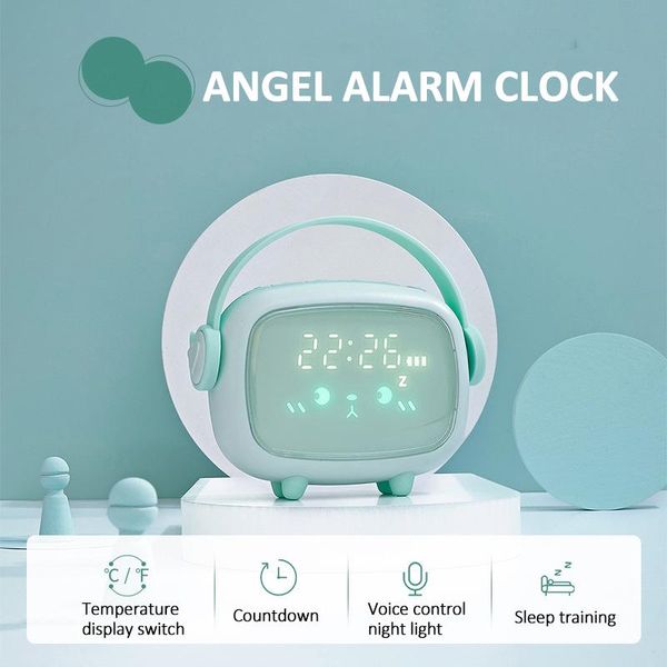 

led digital alarm clock voice control electronic night lamp light lamp desk table clock timing countdown alarm home decor