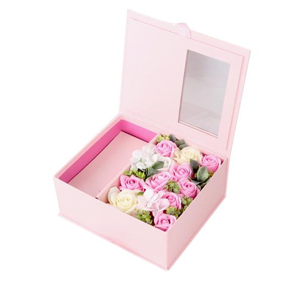 

1pc soap rose gift box simulated rose flower gift box creative soap flowers exquisite valentine day for girlfriends (
