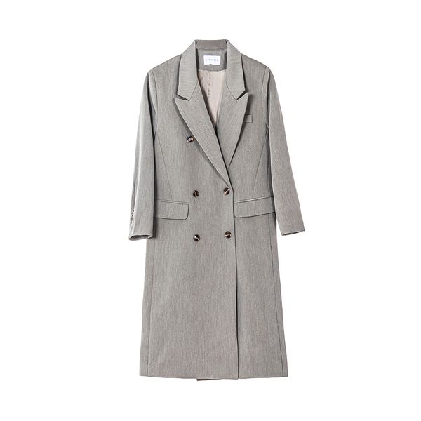 

2021 new fall women jacket double breasted blazer style ladies coat solid color korean clothings ou54, White