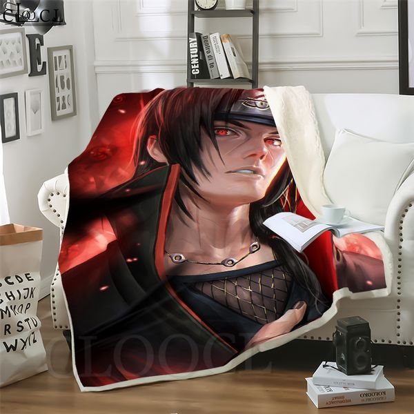 

cloocl blankets anime naruto uchiha itachi 3d print sofa travel throw blanket teens plush quilt