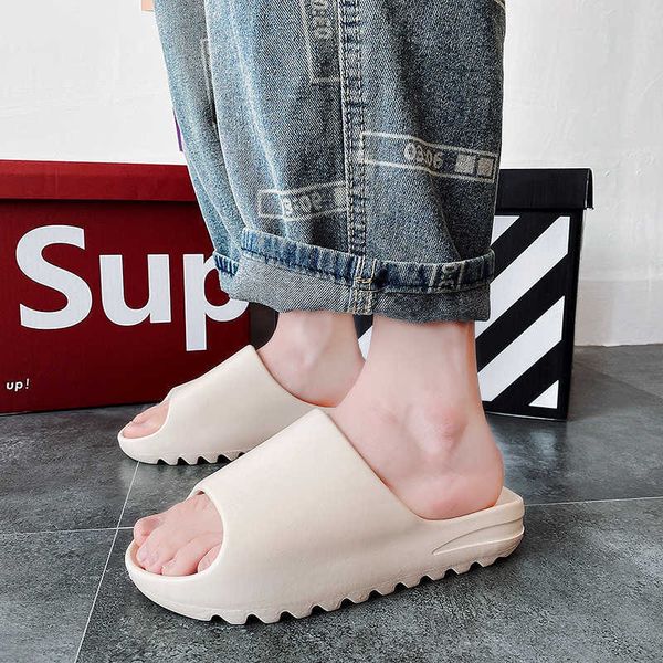 

2020 new summer coconut slippers shoes light men's shoes one line cool trawl red beach shoes, Black