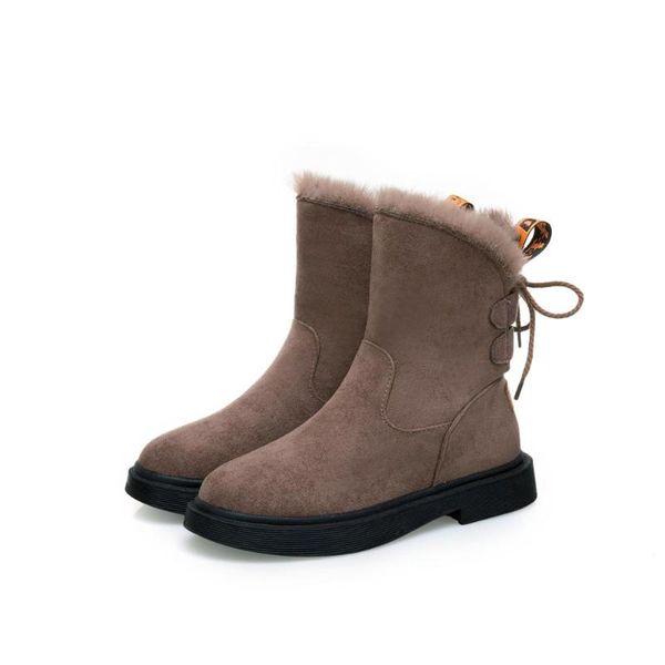 

boots women mid-calf down high bota waterproof ladies snow winter shoes woman plush insole feminina 2021, Black