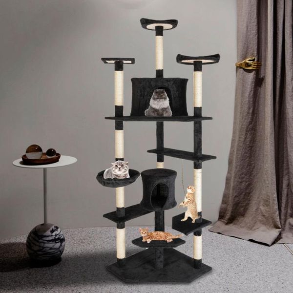 

pool & accessories 80 inch lovely sisal rope plush cat climb tree tower black color