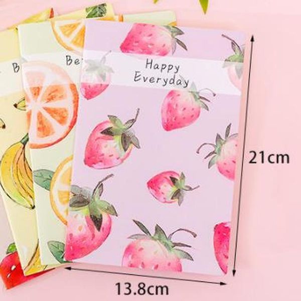 

1pcs fruit notepad novelty student stationery schema planners fun writing notebook kawaii school supplies, Purple;pink