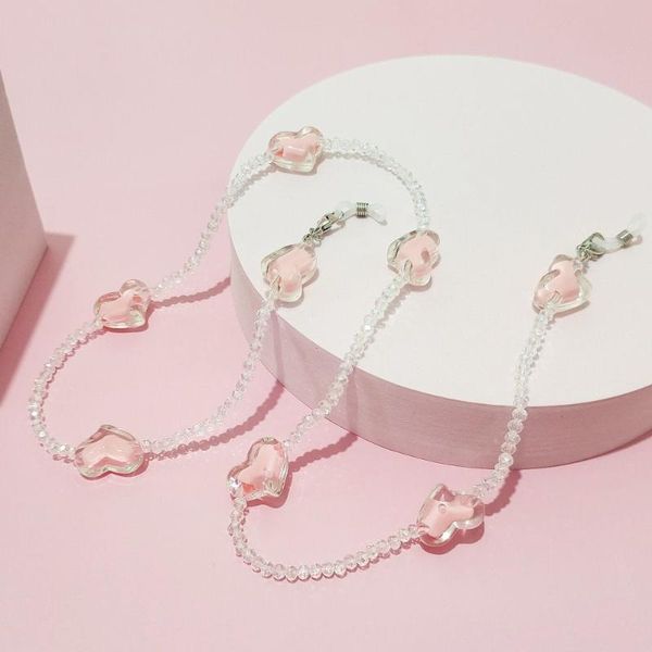 

sunglasses frames jewelry fashion neck straps lanyard crystal transparent glasses chain mask holder, Silver