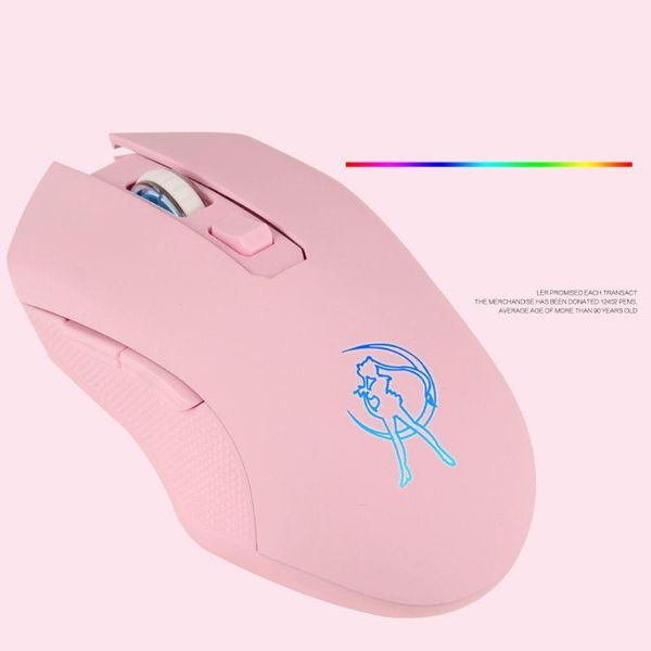 

mice pink silent led optical game 1600dpi 2.4g usb wireless mouse for pc laptop
