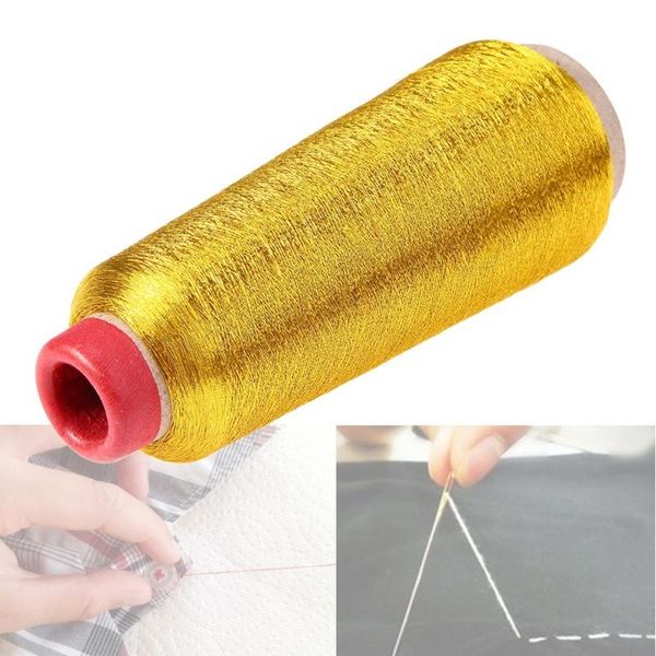 

yarn gold/silver computer cross-stitch embroidery threads 3000m sewing thread line textile metallic woven tools, Black;white