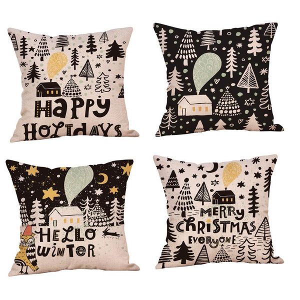 

cushion/decorative pillow 45x45cm christmas cushion cover european linen home decor case for chair sofa car