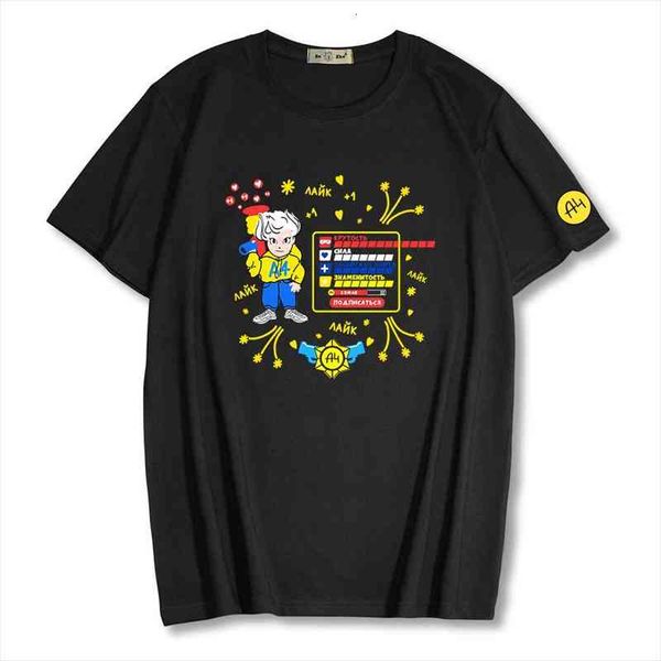 

cartoon merch a4 kids t shirt summer short sleeve boy girl 100% cotton tee 4 baby clothing, Blue
