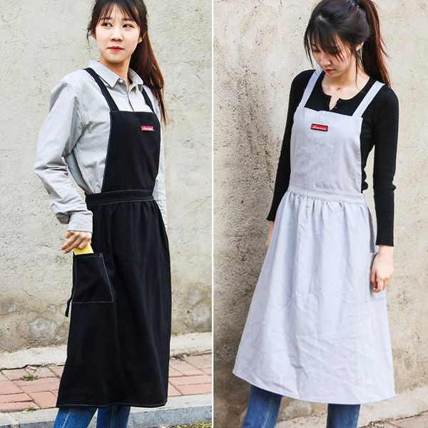 

waterproof japanese style apron painting kitchen cotton sleeveless apron dress cooking fryzjerstwo household merchandises ef50ac