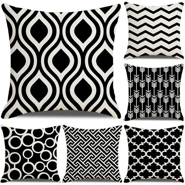 

cushion/decorative pillow simple waterproof oil-proof pillowcases geometric printed case linen throw office sofa cushion cover home decor