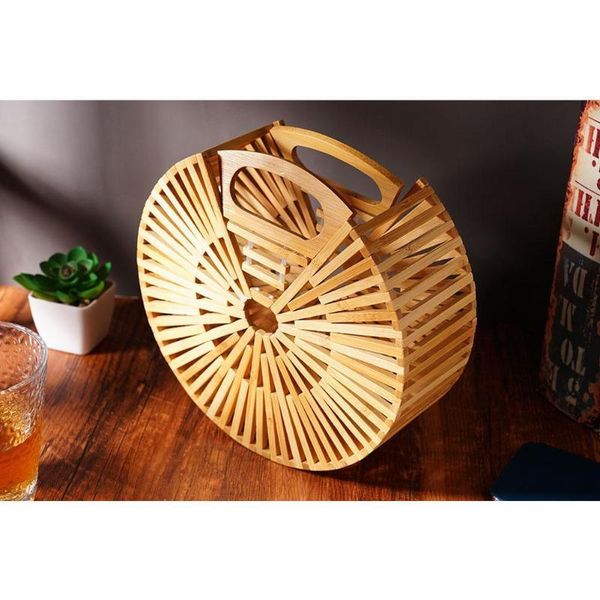 

duffel bags style bamboo ladies handmade hand-carrying bag beach semi-circular woven knot