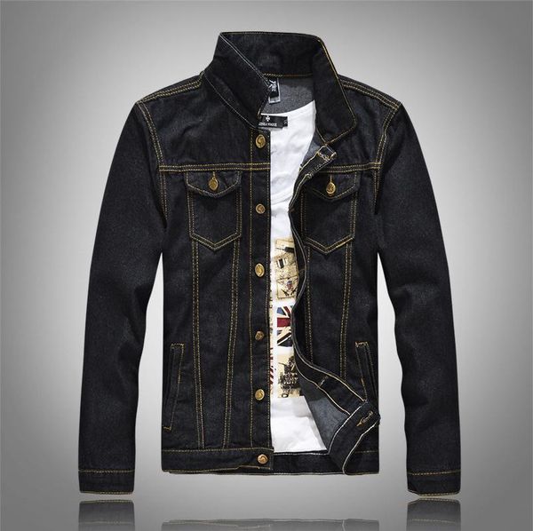 

men's jackets american european men jacket classic black denim luxury outerwear & coats for blue slim, Black;brown