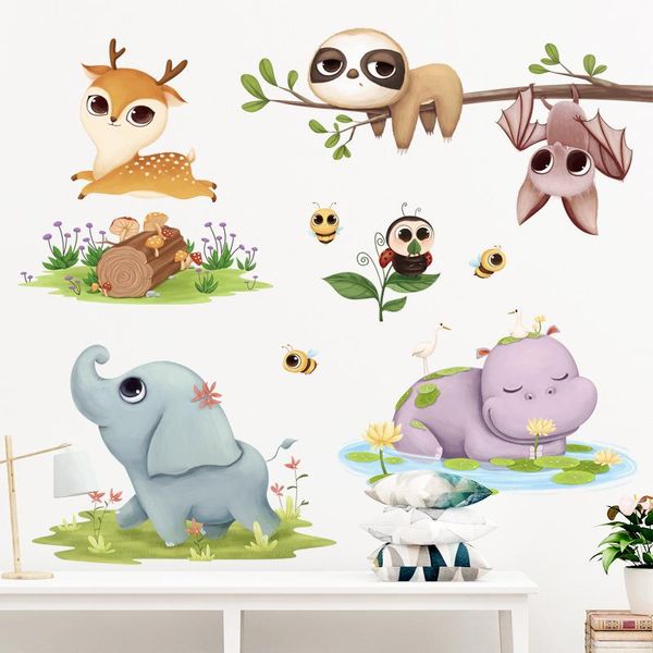 

wall stickers jungle animal children room home decor safari kids decal baby elephant