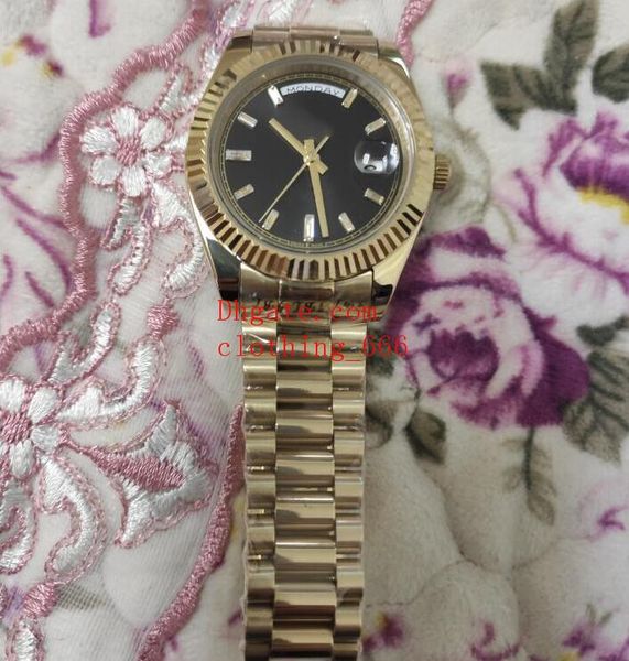 

mens watches 40mm 228238 diamond watch black dial asia 2813 movement mechanical sapphire glass luxury waterproof wristwatches, Slivery;brown