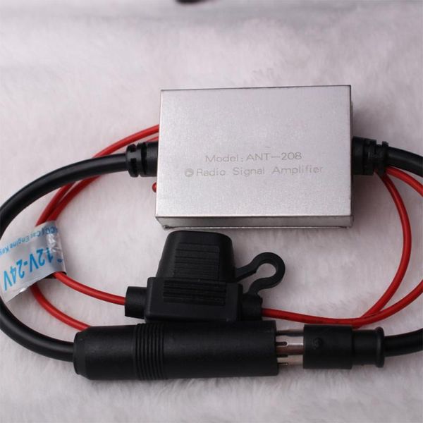 

car gps & accessories fm signal anti-interference metal antenna radio universal auto amp 88-108 mhz 12v automobile parts