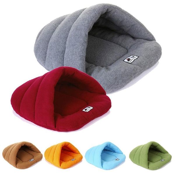 

cat beds & furniture 6 colors soft fleece winter warm pet dog bed 4 different size small sleeping bag puppy cave