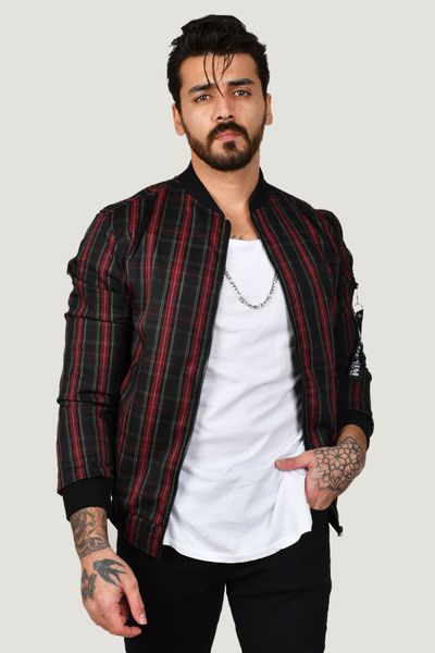 

men 's coats plaid pattern slim fit quality new 2100428 bg20, Black;brown