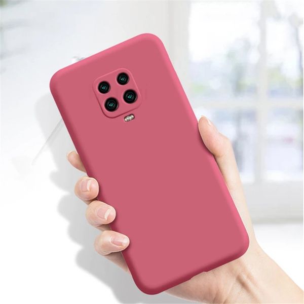 Casos de tampa macia de silicone líquido para telefone celular Xiaomi. O caso de proteção é compatível com a Redmi Nota 9 Pro Nota 9S, 9 9A e 9C modelos